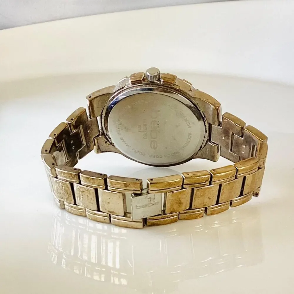 Bebe SILVER DIAL CRYSTAL BEZEL WATCH